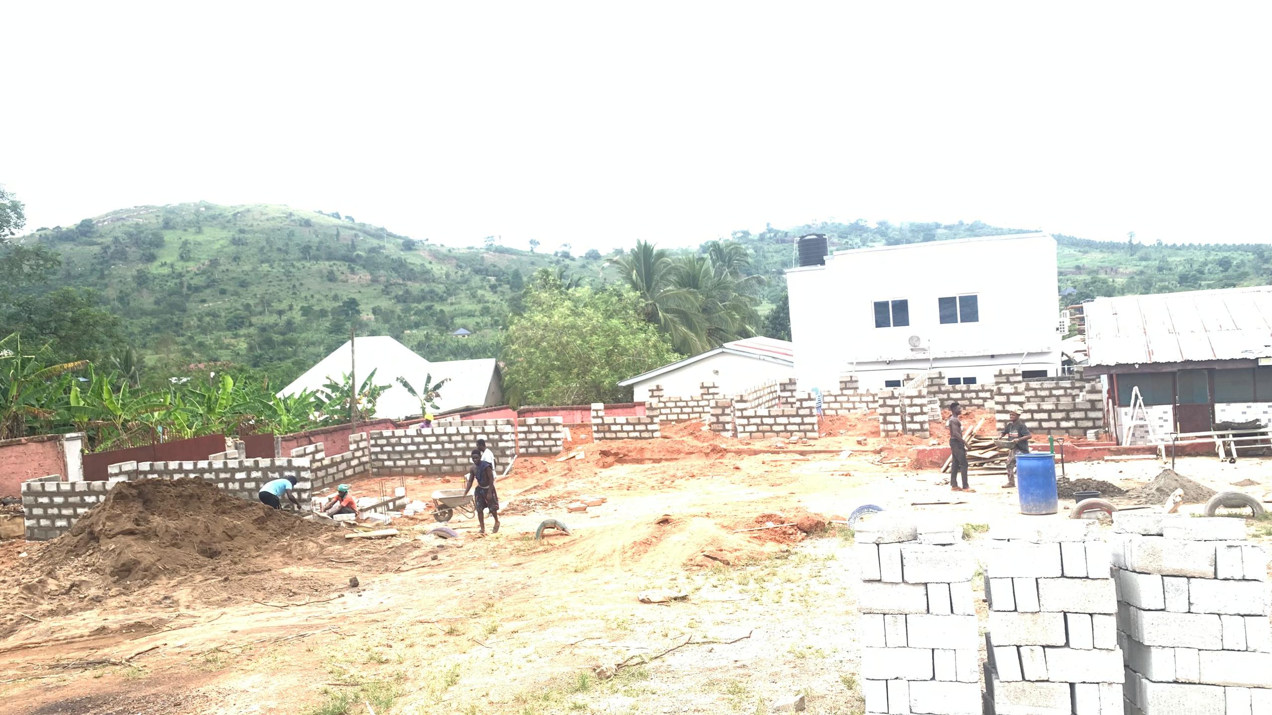 Initial classroom block construction stage