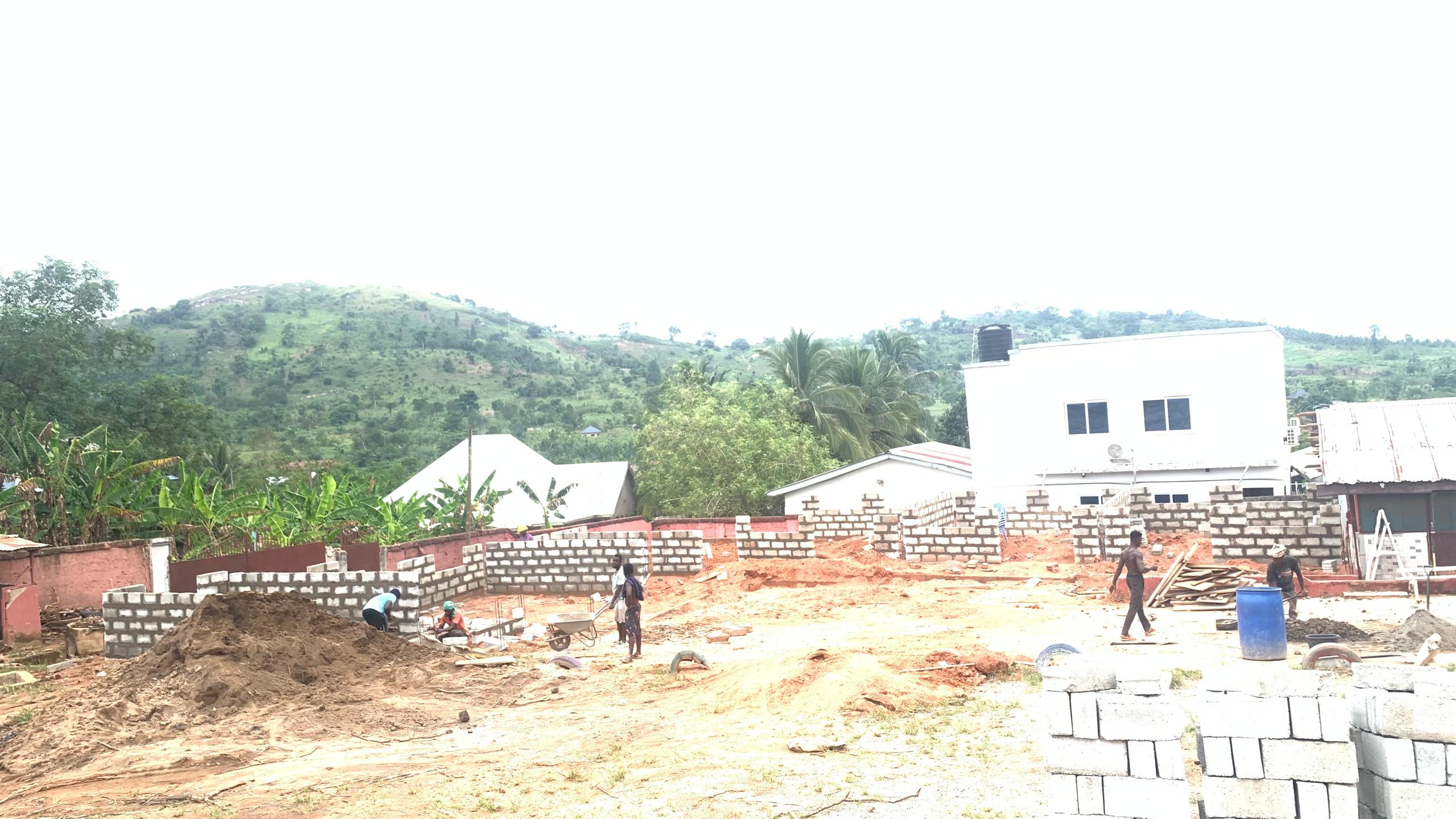 Current classroom block construction progress